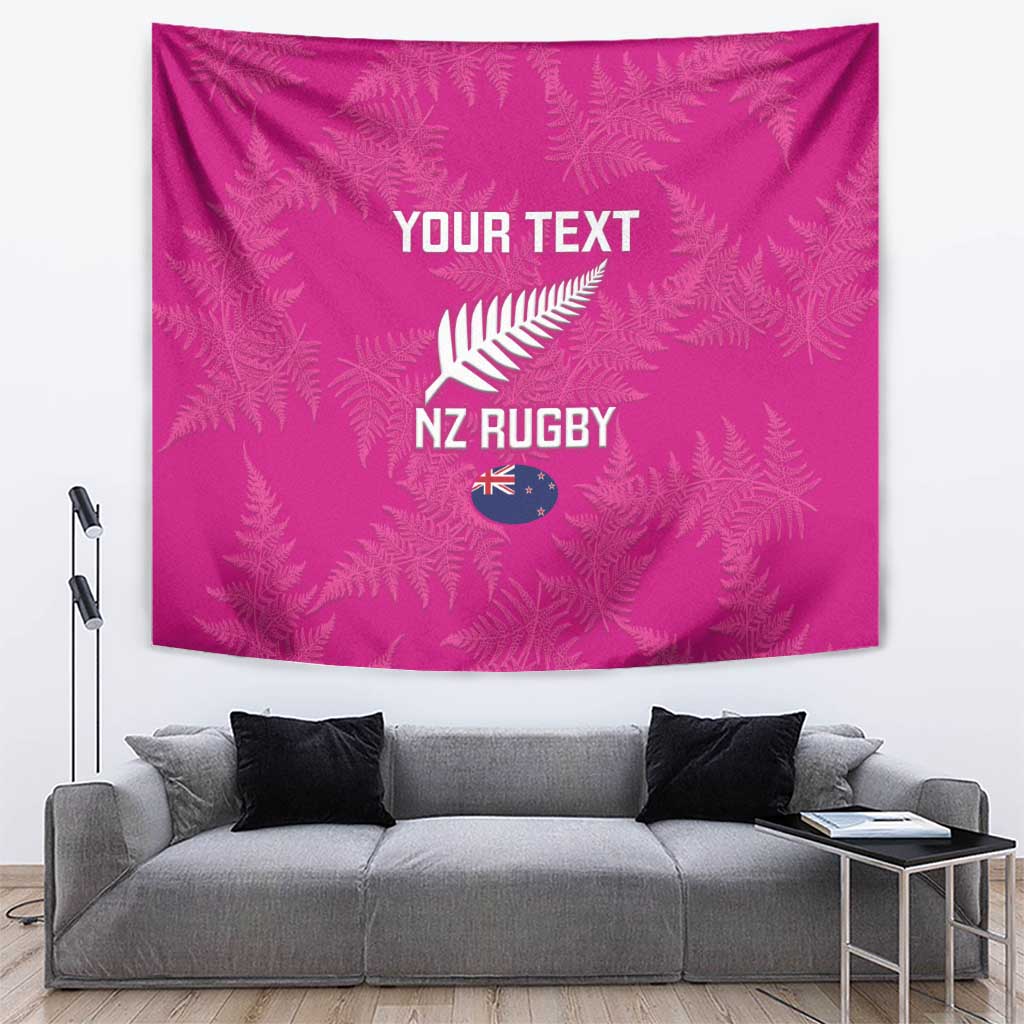 Custom New Zealand Silver Fern Rugby Tapestry Go Aotearoa - Pink Version - Vibe Hoodie Shop