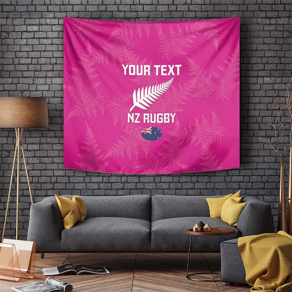 Custom New Zealand Silver Fern Rugby Tapestry Go Aotearoa - Pink Version - Vibe Hoodie Shop