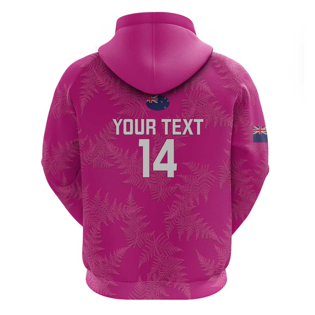 Custom New Zealand Silver Fern Rugby Zip Hoodie Go Aotearoa - Pink Version - Vibe Hoodie Shop