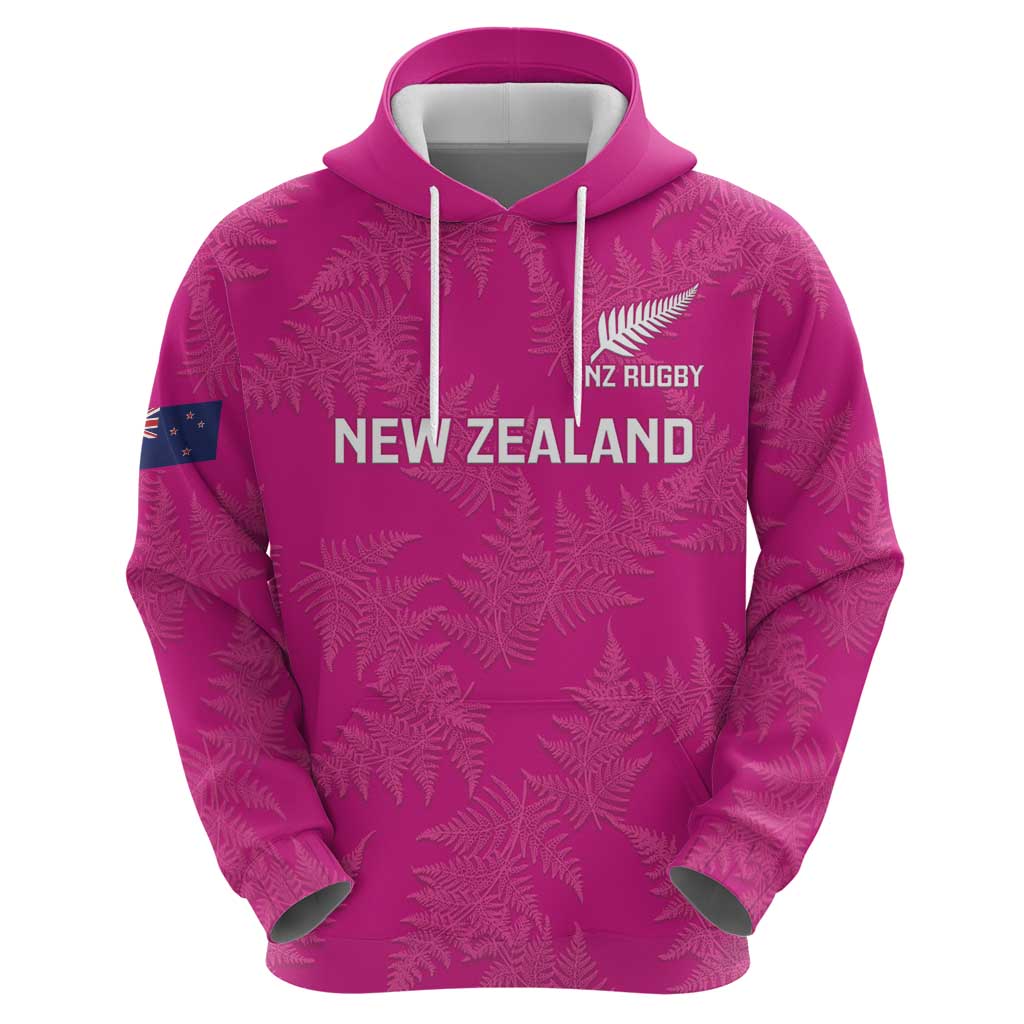 Custom New Zealand Silver Fern Rugby Zip Hoodie Go Aotearoa - Pink Version - Vibe Hoodie Shop