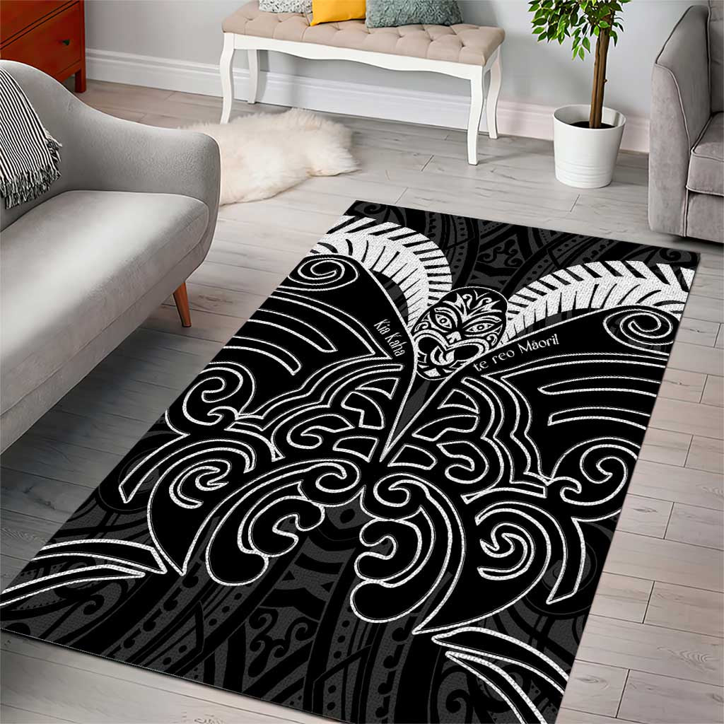 Kia Kaha Te Reo Maori Area Rug Aotearoa Hei Tiki With Hongi - Vibe Hoodie Shop