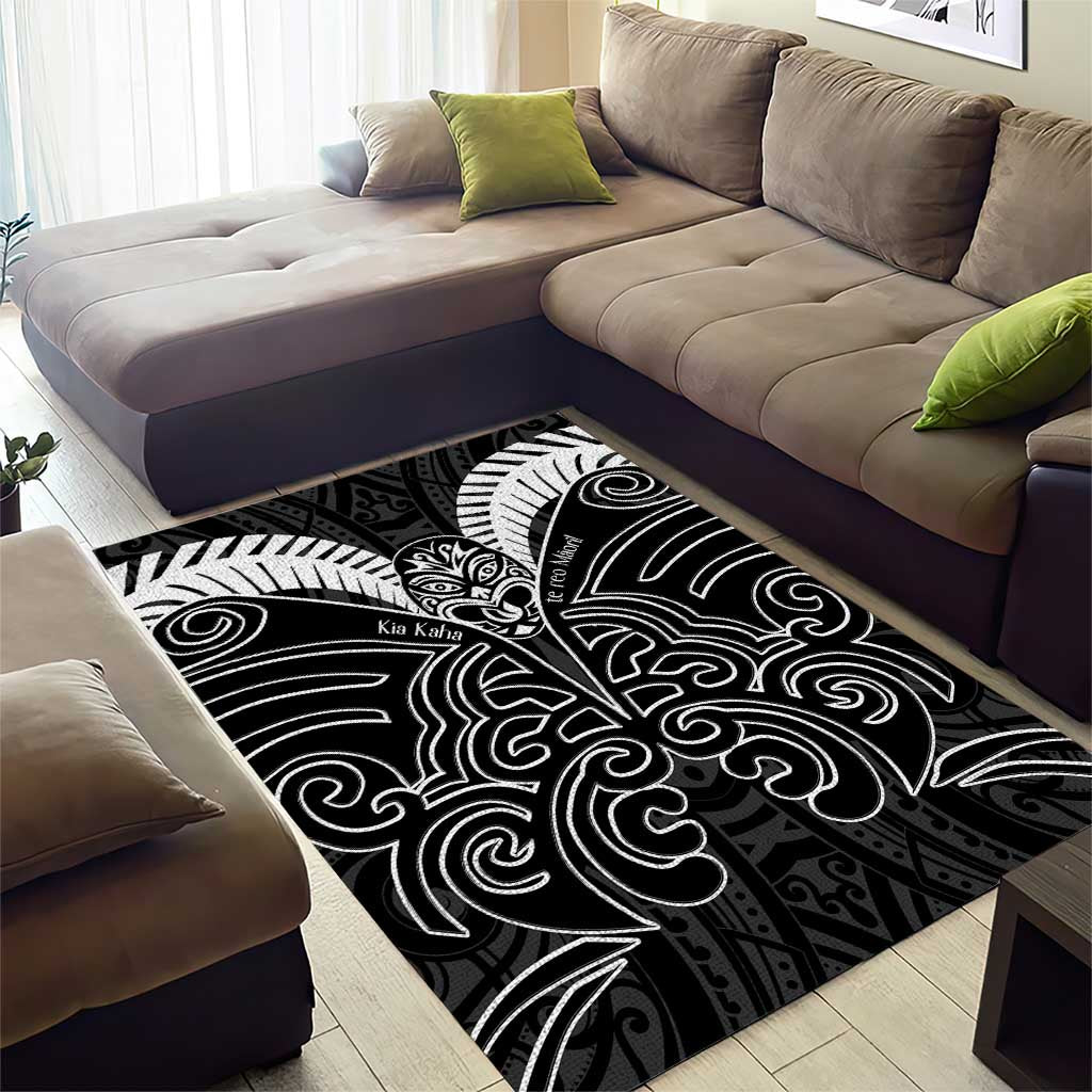 Kia Kaha Te Reo Maori Area Rug Aotearoa Hei Tiki With Hongi - Vibe Hoodie Shop