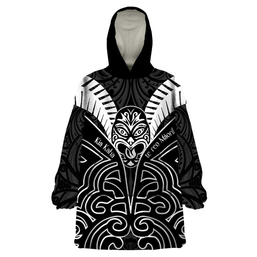 Kia Kaha Te Reo Maori Wearable Blanket Hoodie Aotearoa Hei Tiki With Hongi - Vibe Hoodie Shop