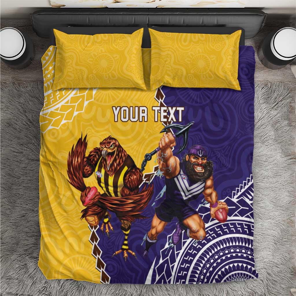 Custom Dockers And Hawks Football Bedding Set Aboriginal Mix Polynesian Pattern - Vibe Hoodie Shop