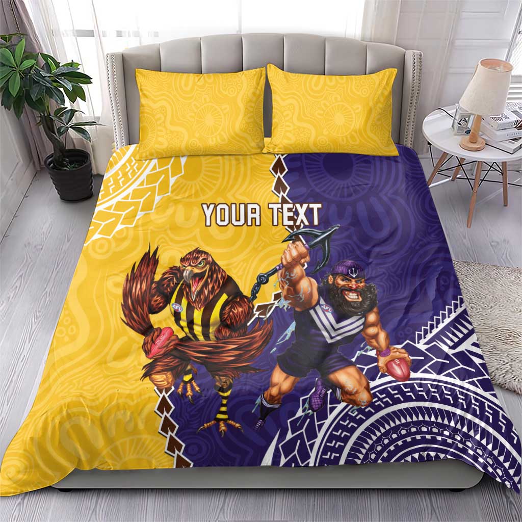 Custom Dockers And Hawks Football Bedding Set Aboriginal Mix Polynesian Pattern - Vibe Hoodie Shop