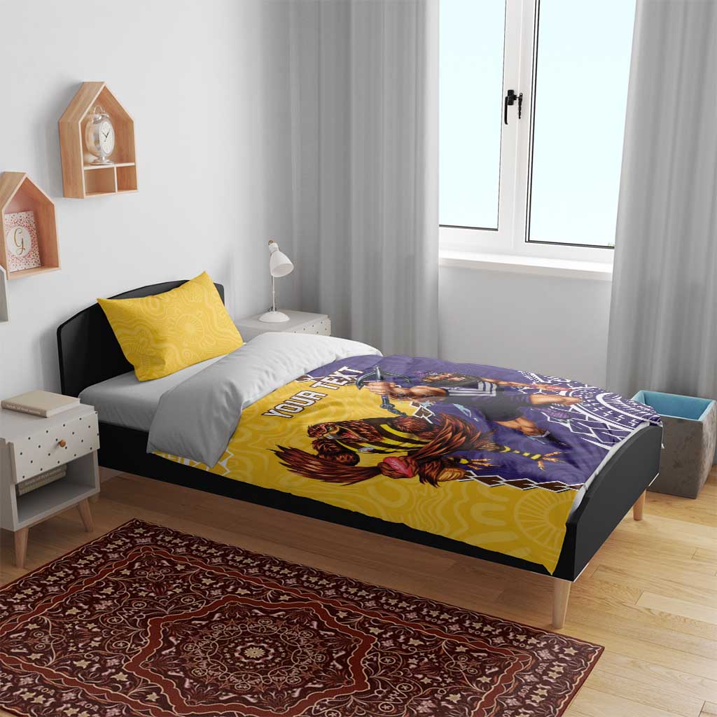Custom Dockers And Hawks Football Bedding Set Aboriginal Mix Polynesian Pattern - Vibe Hoodie Shop