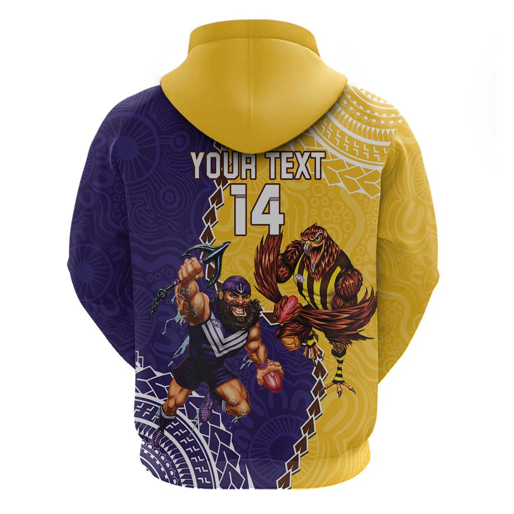 Custom Dockers And Hawks Football Hoodie Aboriginal Mix Polynesian Pattern - Vibe Hoodie Shop