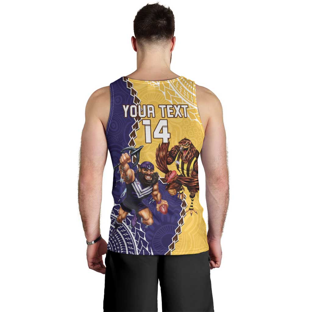 Custom Dockers And Hawks Football Men Tank Top Aboriginal Mix Polynesian Pattern - Vibe Hoodie Shop