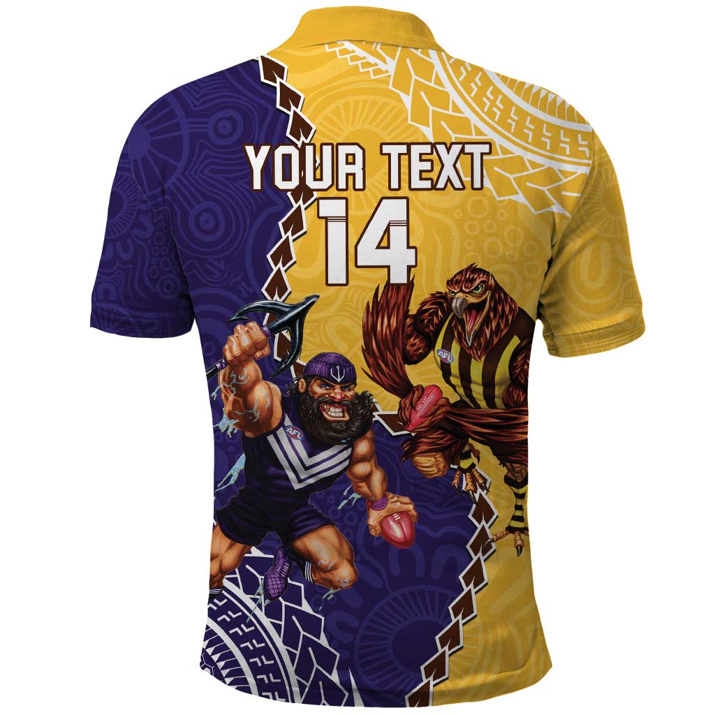 Custom Dockers And Hawks Football Polo Shirt Aboriginal Mix Polynesian Pattern - Vibe Hoodie Shop