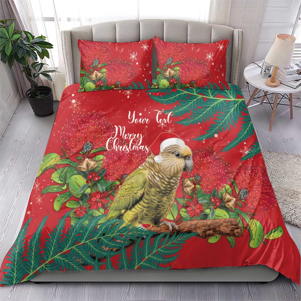 Personalised New Zealand Kakapo Christmas Bedding Set Meri Kirihimete Silver Fern Mix Pohutukawa - Vibe Hoodie Shop