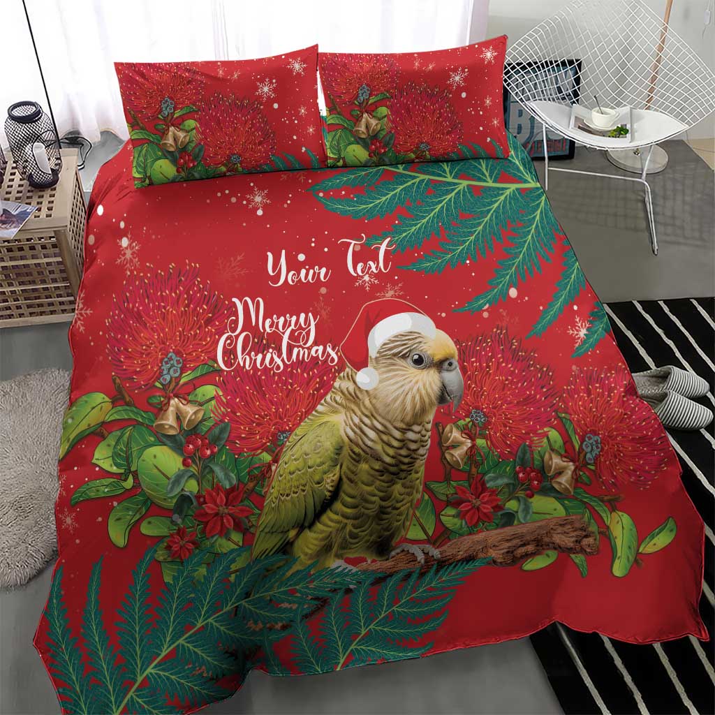 Personalised New Zealand Kakapo Christmas Bedding Set Meri Kirihimete Silver Fern Mix Pohutukawa - Vibe Hoodie Shop