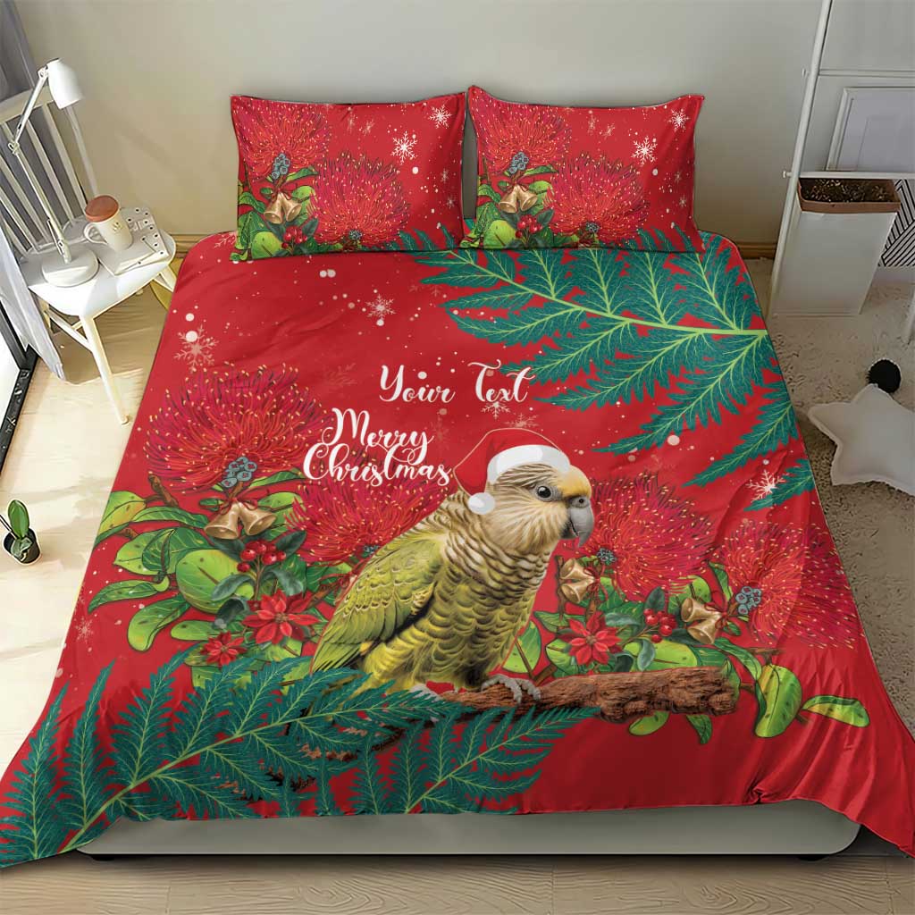 Personalised New Zealand Kakapo Christmas Bedding Set Meri Kirihimete Silver Fern Mix Pohutukawa - Vibe Hoodie Shop