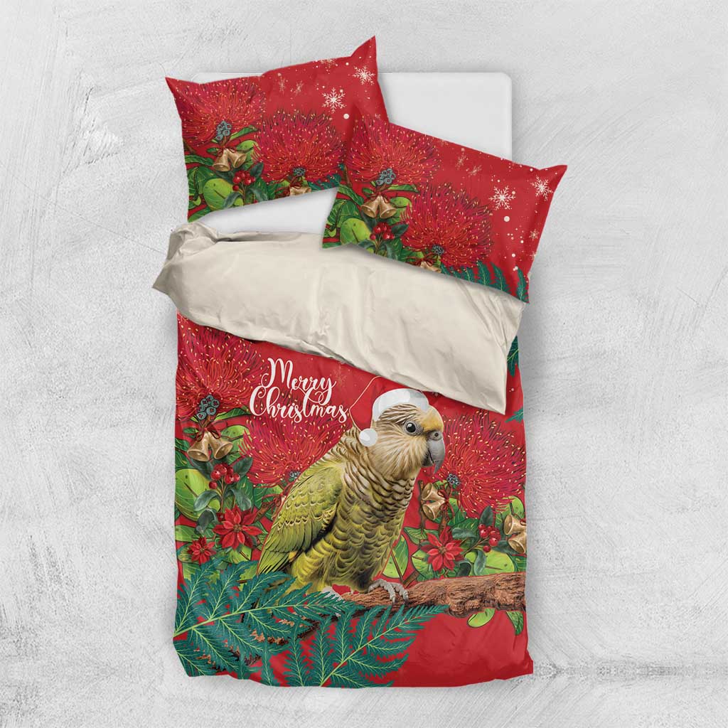 Personalised New Zealand Kakapo Christmas Bedding Set Meri Kirihimete Silver Fern Mix Pohutukawa - Vibe Hoodie Shop