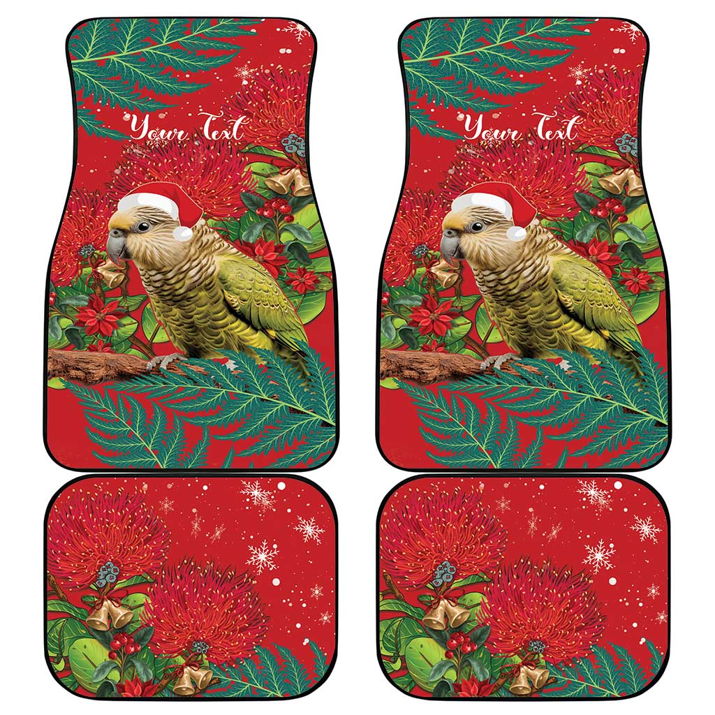 Personalised New Zealand Kakapo Christmas Car Mats Meri Kirihimete Silver Fern Mix Pohutukawa