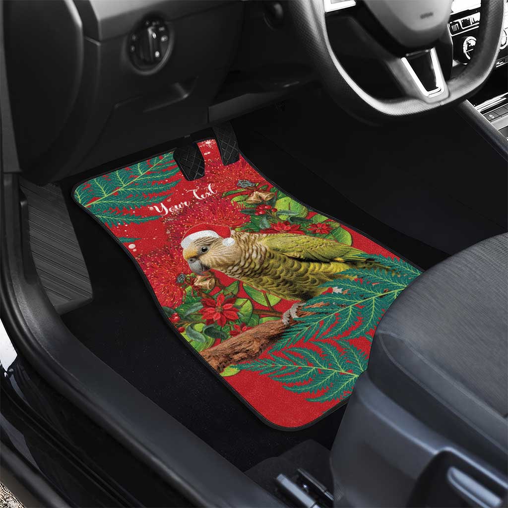 Personalised New Zealand Kakapo Christmas Car Mats Meri Kirihimete Silver Fern Mix Pohutukawa