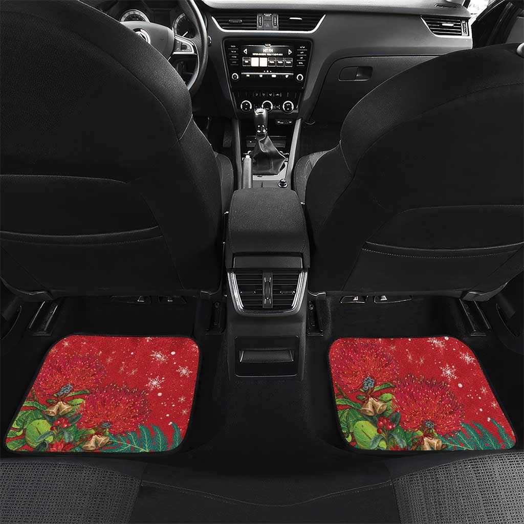 Personalised New Zealand Kakapo Christmas Car Mats Meri Kirihimete Silver Fern Mix Pohutukawa