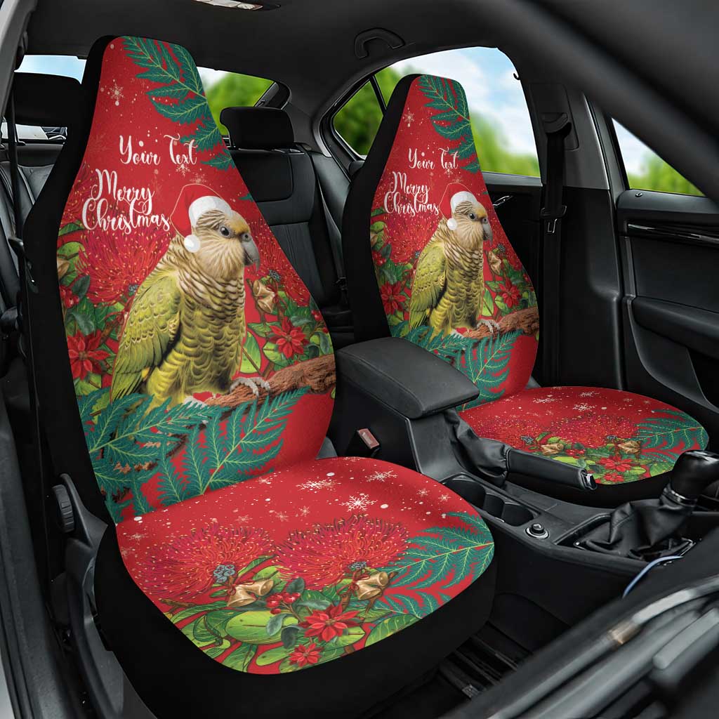 Personalised New Zealand Kakapo Christmas Car Seat Cover Meri Kirihimete Silver Fern Mix Pohutukawa - Vibe Hoodie Shop