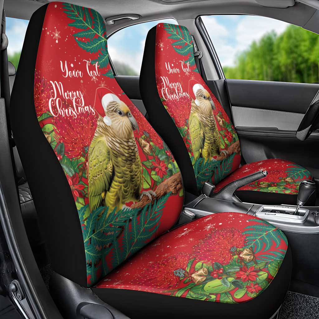 Personalised New Zealand Kakapo Christmas Car Seat Cover Meri Kirihimete Silver Fern Mix Pohutukawa - Vibe Hoodie Shop