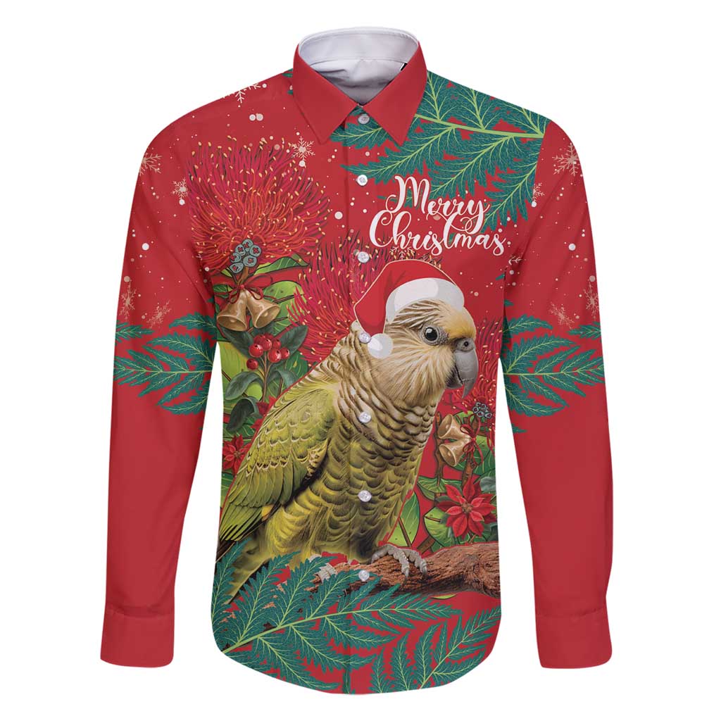 Personalised New Zealand Kakapo Christmas Family Matching Long Sleeve Bodycon Dress and Hawaiian Shirt Meri Kirihimete Silver Fern Mix Pohutukawa