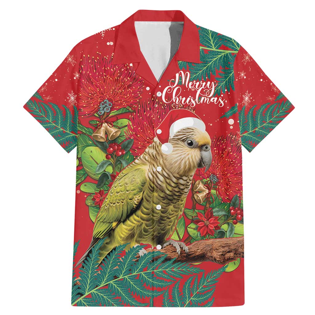 Personalised New Zealand Kakapo Christmas Family Matching Mermaid Dress and Hawaiian Shirt Meri Kirihimete Silver Fern Mix Pohutukawa