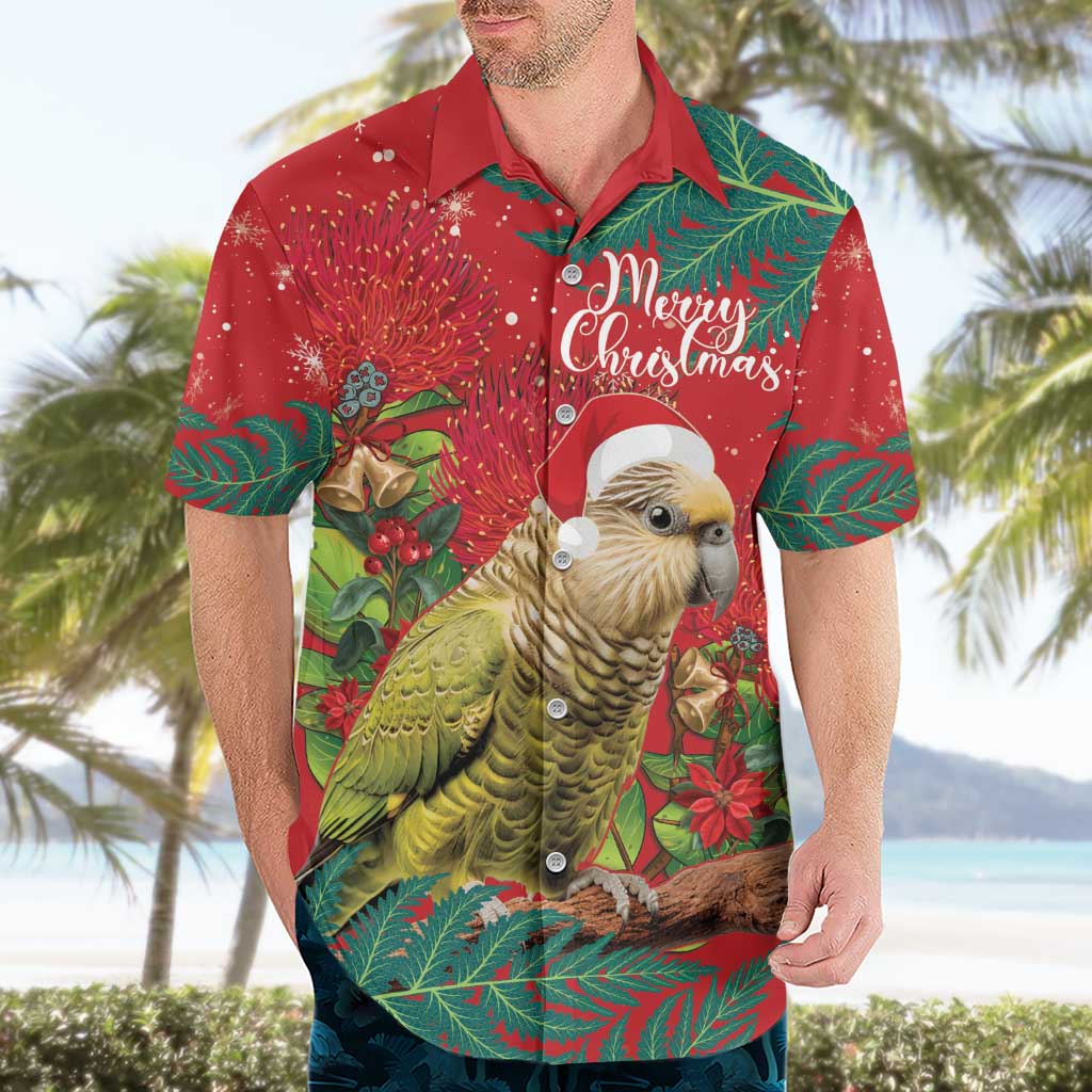 Personalised New Zealand Kakapo Christmas Hawaiian Shirt Meri Kirihimete Silver Fern Mix Pohutukawa - Vibe Hoodie Shop