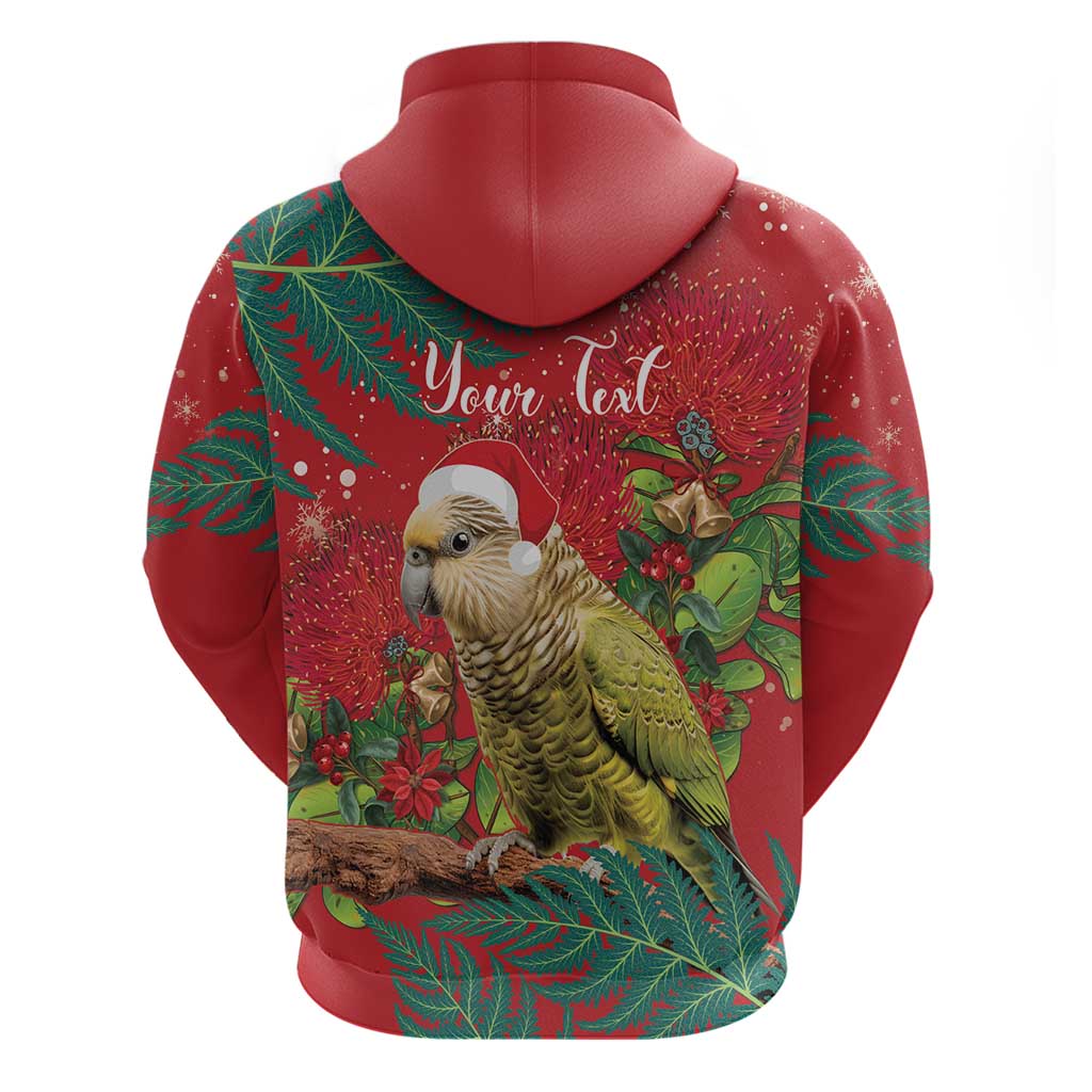 Personalised New Zealand Kakapo Christmas Hoodie Meri Kirihimete Silver Fern Mix Pohutukawa - Vibe Hoodie Shop