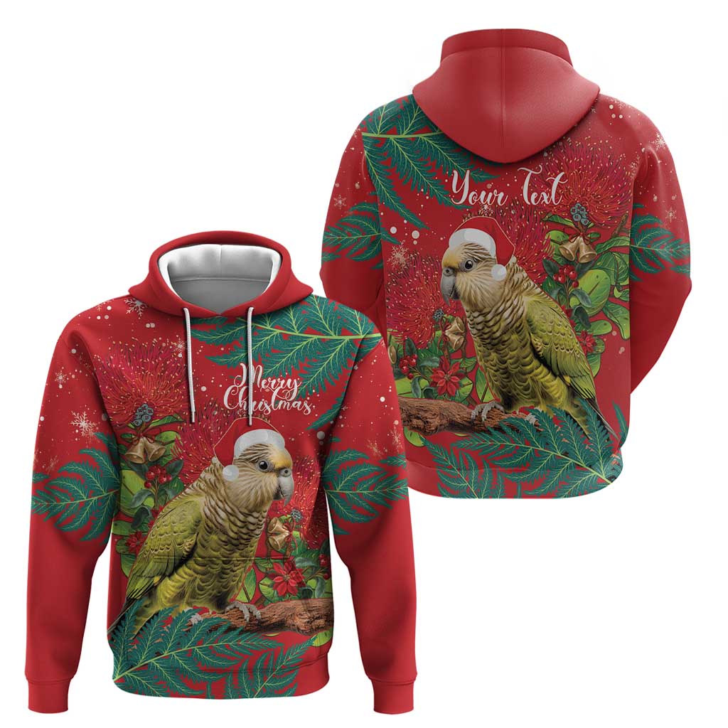 Personalised New Zealand Kakapo Christmas Hoodie Meri Kirihimete Silver Fern Mix Pohutukawa - Vibe Hoodie Shop