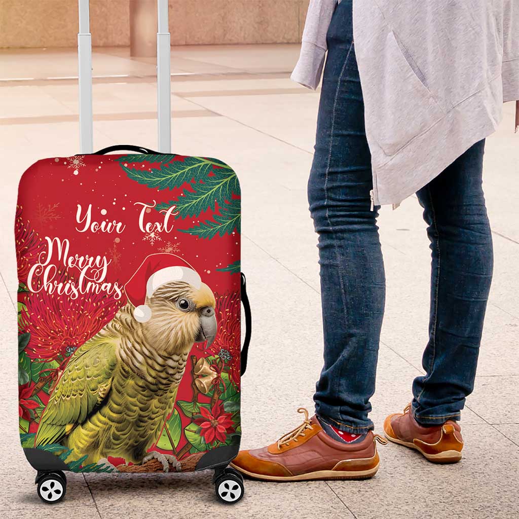 Personalised New Zealand Kakapo Christmas Luggage Cover Meri Kirihimete Silver Fern Mix Pohutukawa - Vibe Hoodie Shop