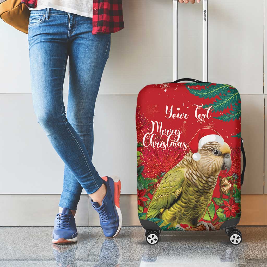 Personalised New Zealand Kakapo Christmas Luggage Cover Meri Kirihimete Silver Fern Mix Pohutukawa - Vibe Hoodie Shop