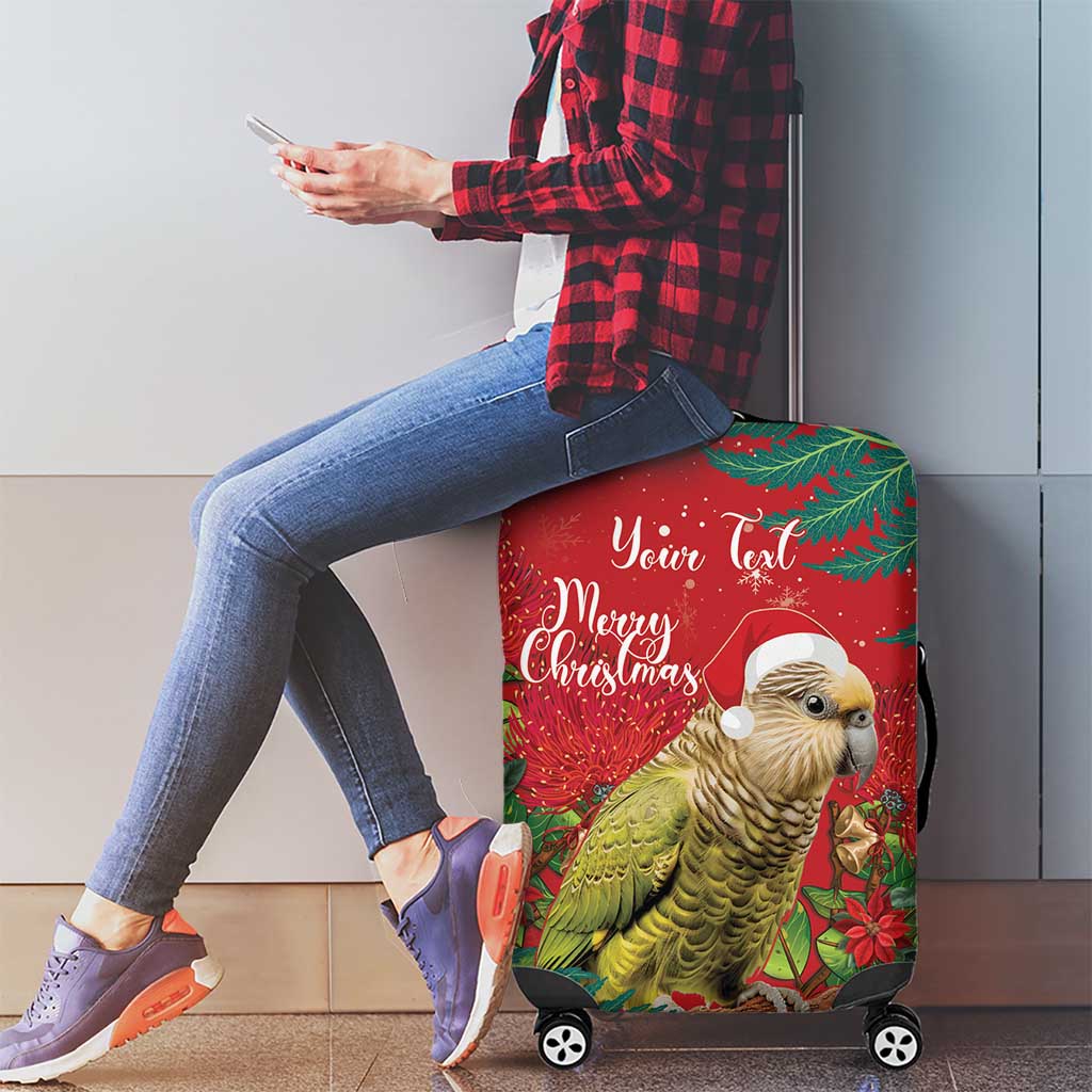 Personalised New Zealand Kakapo Christmas Luggage Cover Meri Kirihimete Silver Fern Mix Pohutukawa - Vibe Hoodie Shop