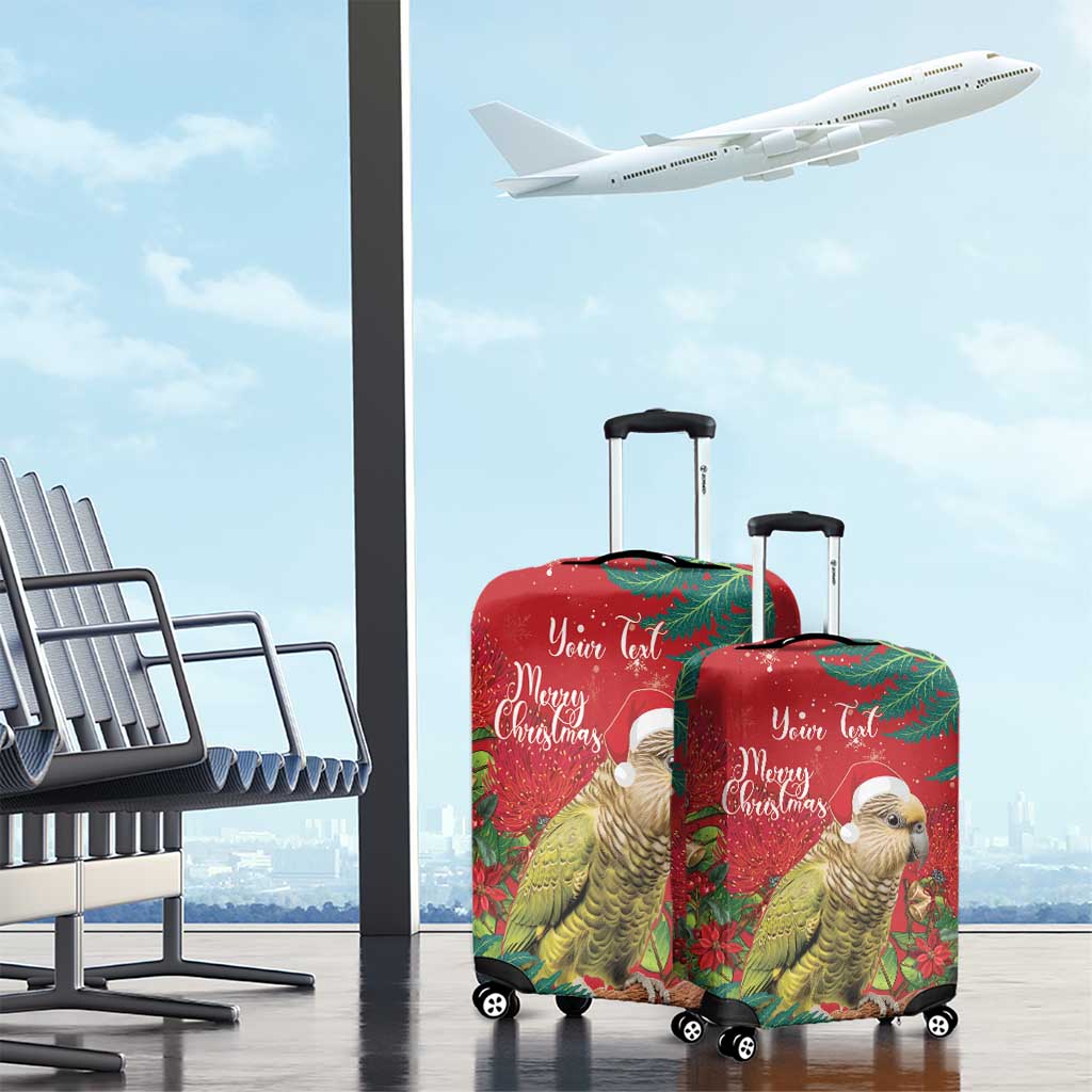 Personalised New Zealand Kakapo Christmas Luggage Cover Meri Kirihimete Silver Fern Mix Pohutukawa - Vibe Hoodie Shop