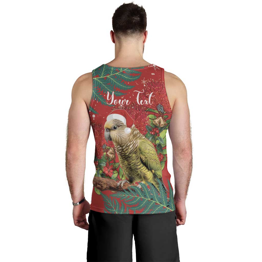 Personalised New Zealand Kakapo Christmas Men Tank Top Meri Kirihimete Silver Fern Mix Pohutukawa - Vibe Hoodie Shop