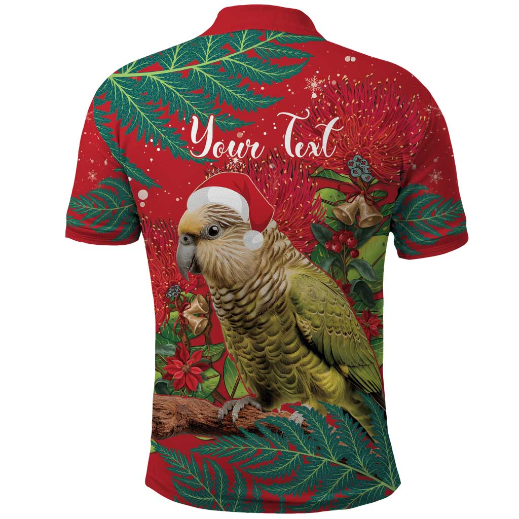 Personalised New Zealand Kakapo Christmas Polo Shirt Meri Kirihimete Silver Fern Mix Pohutukawa - Vibe Hoodie Shop