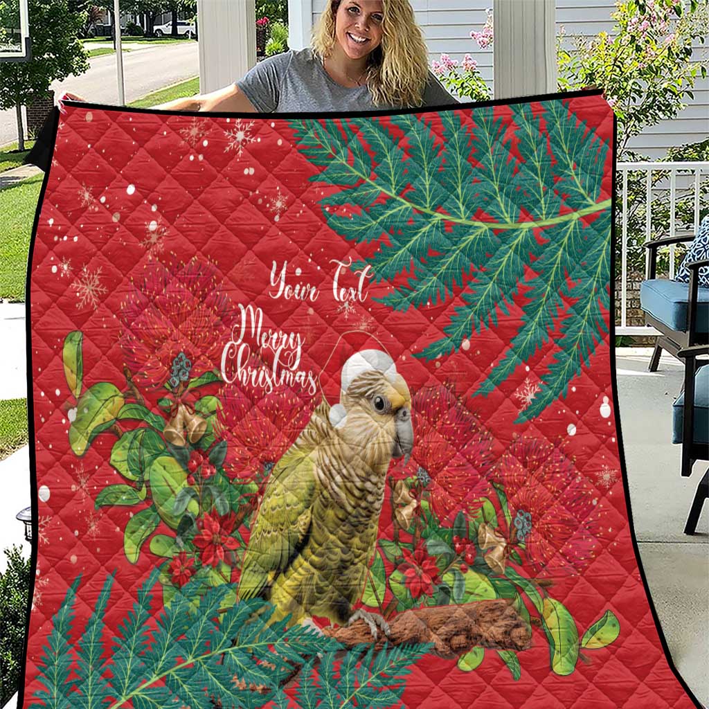 Personalised New Zealand Kakapo Christmas Quilt Meri Kirihimete Silver Fern Mix Pohutukawa - Vibe Hoodie Shop