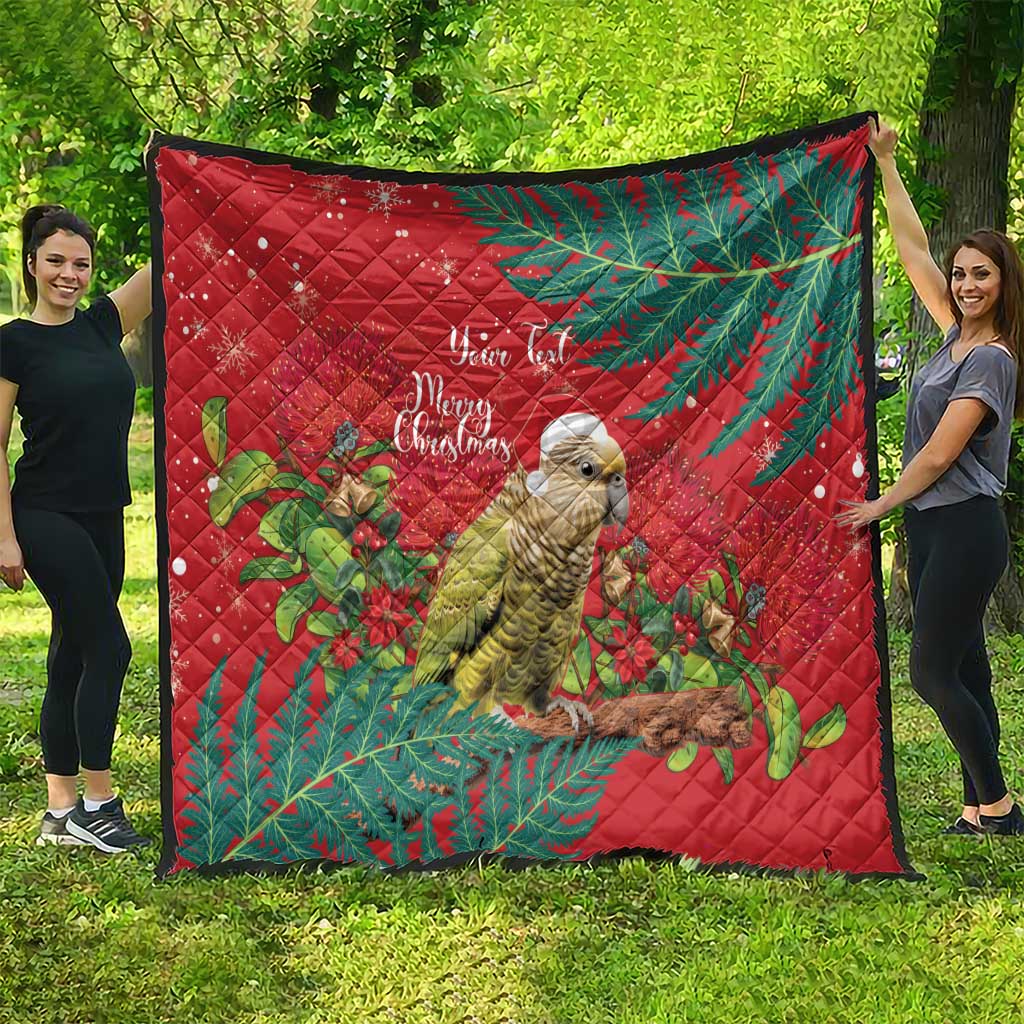 Personalised New Zealand Kakapo Christmas Quilt Meri Kirihimete Silver Fern Mix Pohutukawa - Vibe Hoodie Shop