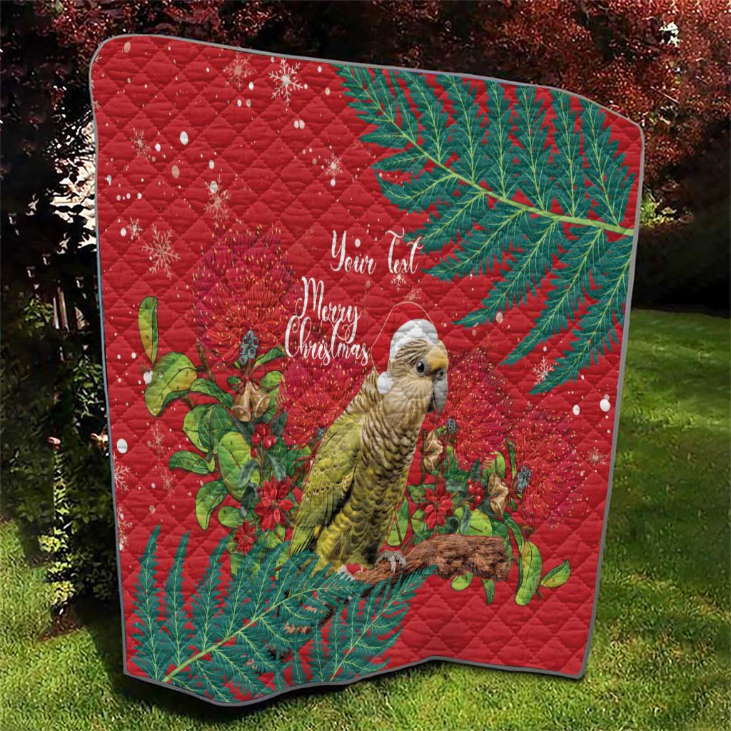 Personalised New Zealand Kakapo Christmas Quilt Meri Kirihimete Silver Fern Mix Pohutukawa - Vibe Hoodie Shop