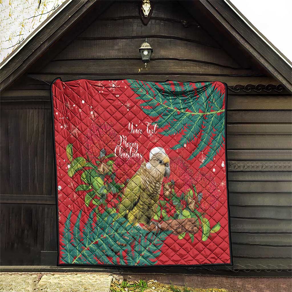 Personalised New Zealand Kakapo Christmas Quilt Meri Kirihimete Silver Fern Mix Pohutukawa - Vibe Hoodie Shop