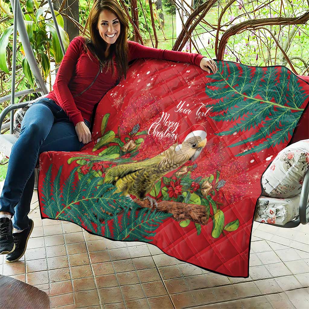 Personalised New Zealand Kakapo Christmas Quilt Meri Kirihimete Silver Fern Mix Pohutukawa - Vibe Hoodie Shop