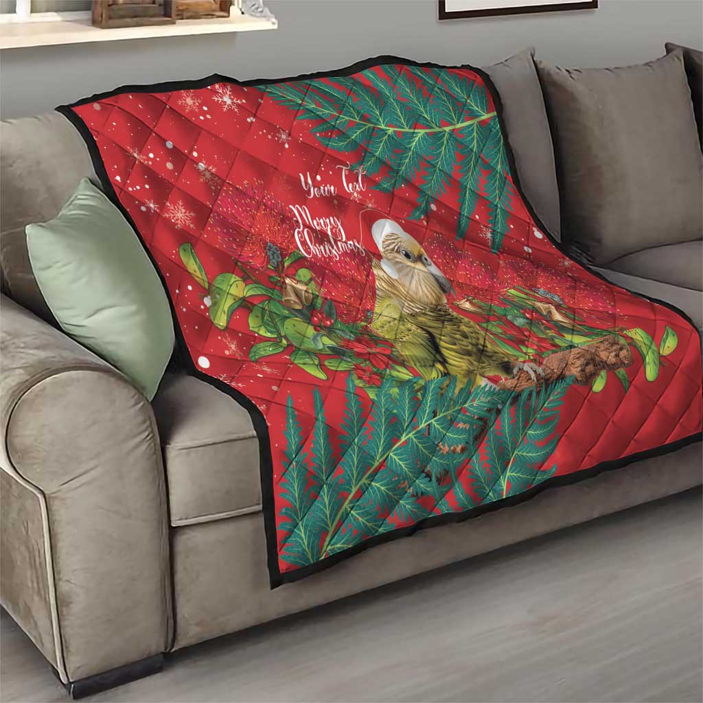 Personalised New Zealand Kakapo Christmas Quilt Meri Kirihimete Silver Fern Mix Pohutukawa - Vibe Hoodie Shop