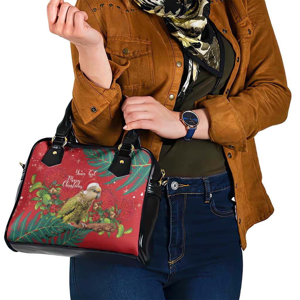 Personalised New Zealand Kakapo Christmas Shoulder Handbag Meri Kirihimete Silver Fern Mix Pohutukawa - Vibe Hoodie Shop