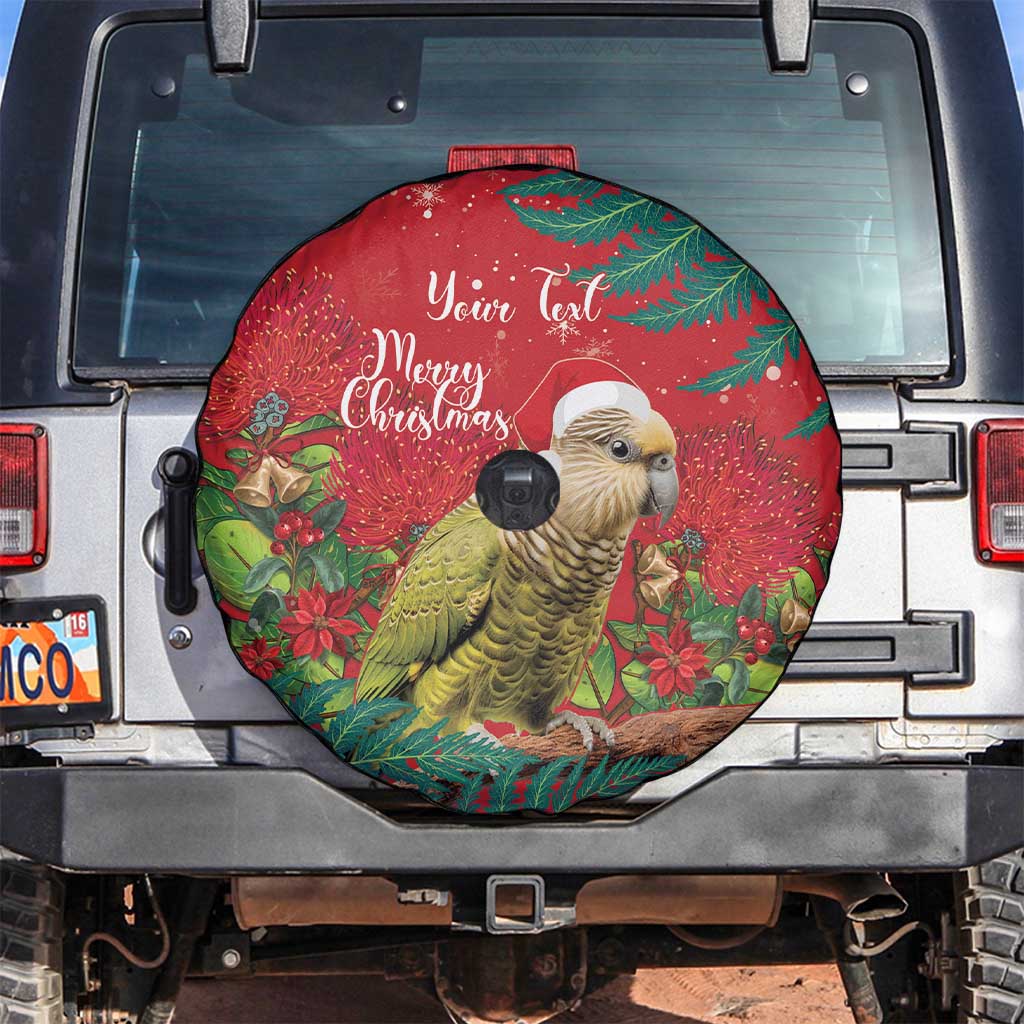 Personalised New Zealand Kakapo Christmas Spare Tire Cover Meri Kirihimete Silver Fern Mix Pohutukawa - Vibe Hoodie Shop