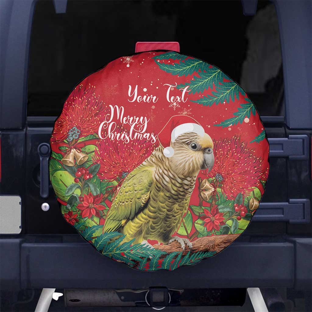 Personalised New Zealand Kakapo Christmas Spare Tire Cover Meri Kirihimete Silver Fern Mix Pohutukawa - Vibe Hoodie Shop