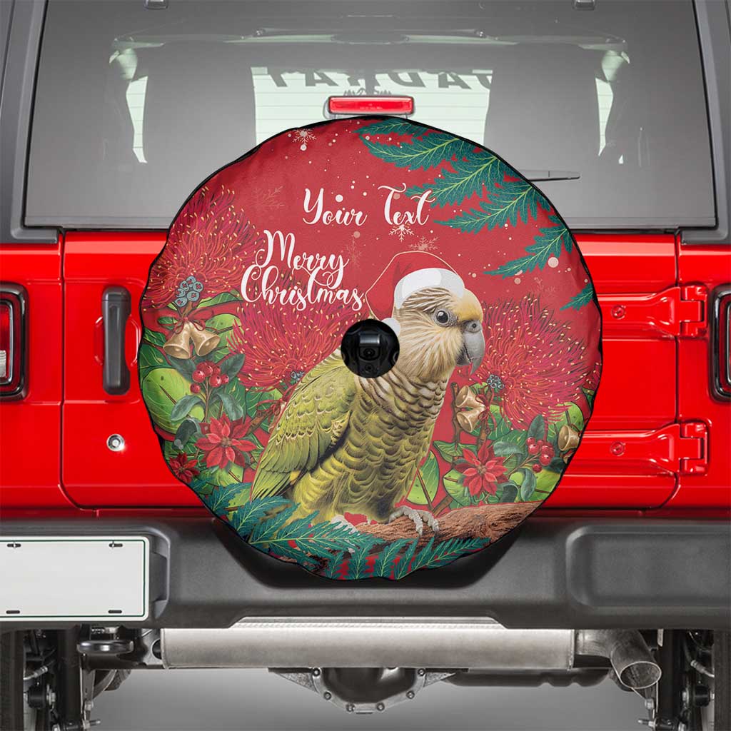 Personalised New Zealand Kakapo Christmas Spare Tire Cover Meri Kirihimete Silver Fern Mix Pohutukawa - Vibe Hoodie Shop