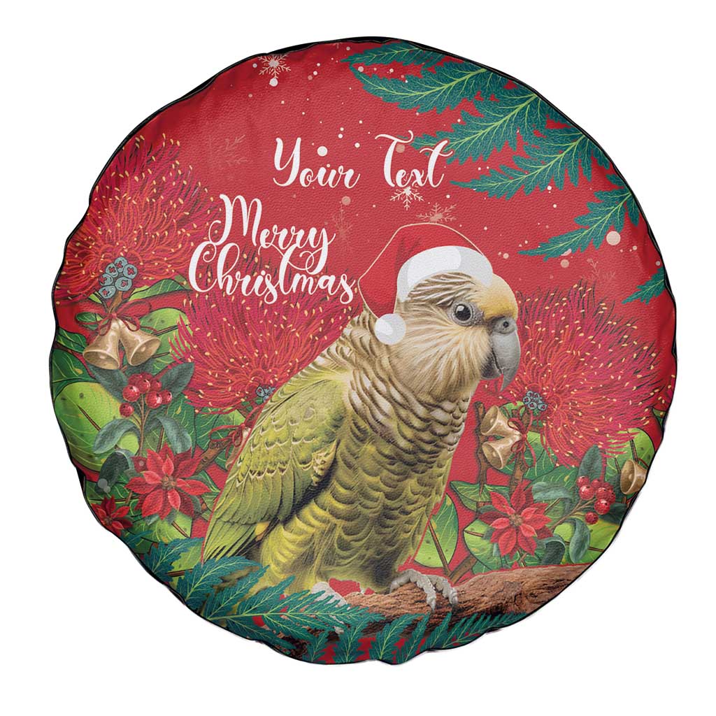 Personalised New Zealand Kakapo Christmas Spare Tire Cover Meri Kirihimete Silver Fern Mix Pohutukawa - Vibe Hoodie Shop