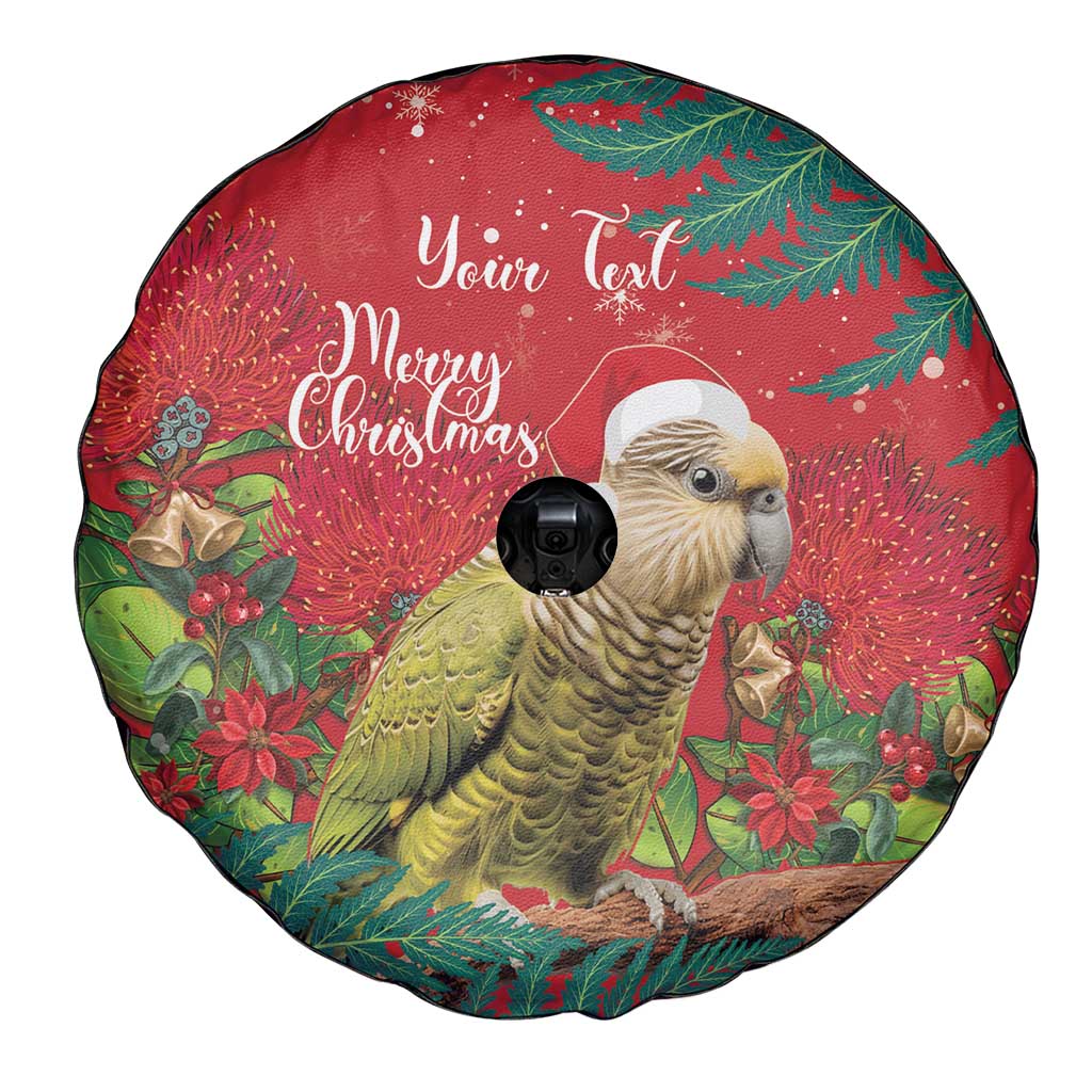 Personalised New Zealand Kakapo Christmas Spare Tire Cover Meri Kirihimete Silver Fern Mix Pohutukawa - Vibe Hoodie Shop