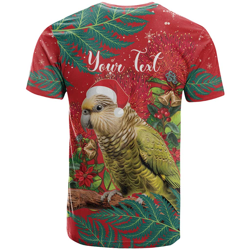 Personalised New Zealand Kakapo Christmas T Shirt Meri Kirihimete Silver Fern Mix Pohutukawa - Vibe Hoodie Shop