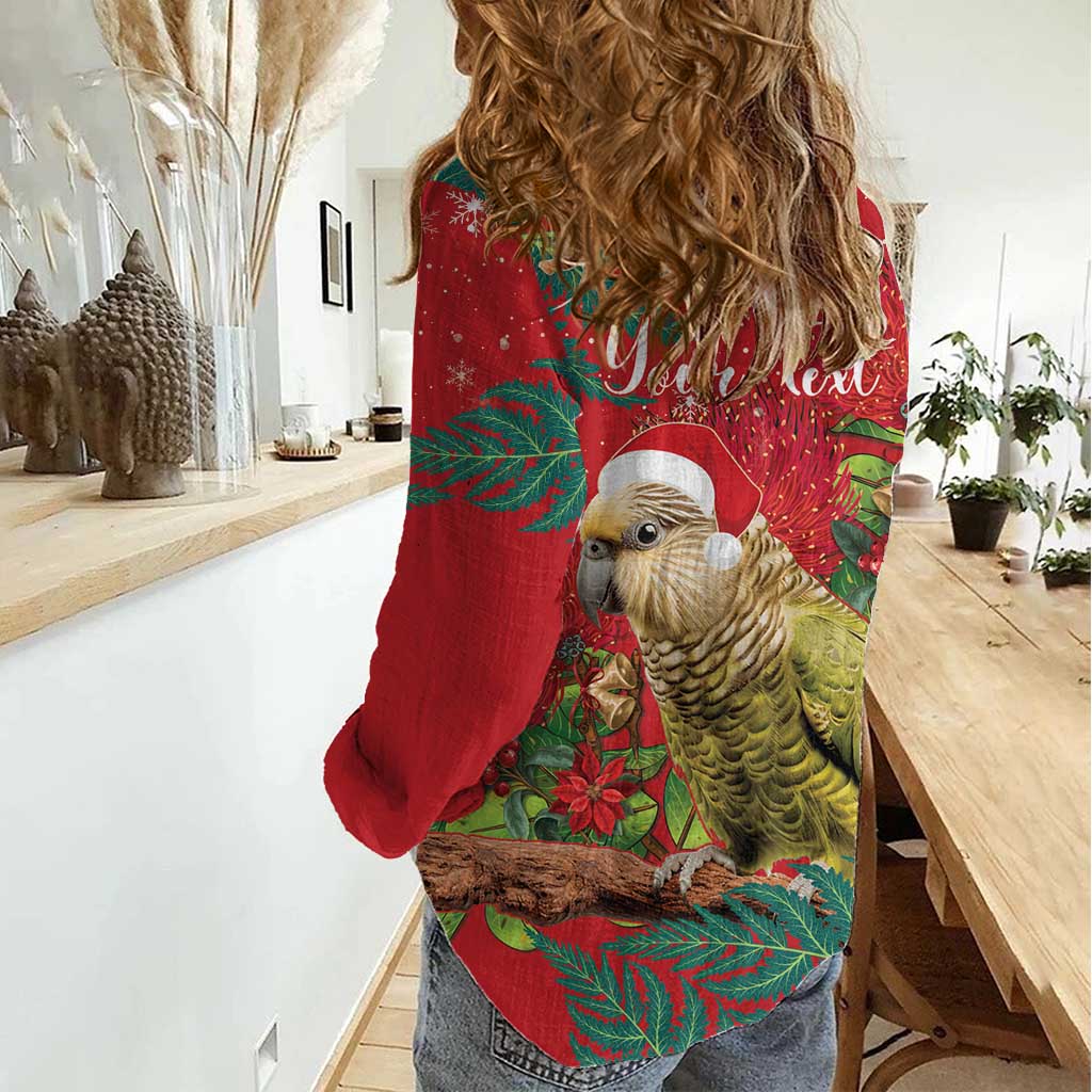 Personalised New Zealand Kakapo Christmas Women Casual Shirt Meri Kirihimete Silver Fern Mix Pohutukawa - Vibe Hoodie Shop