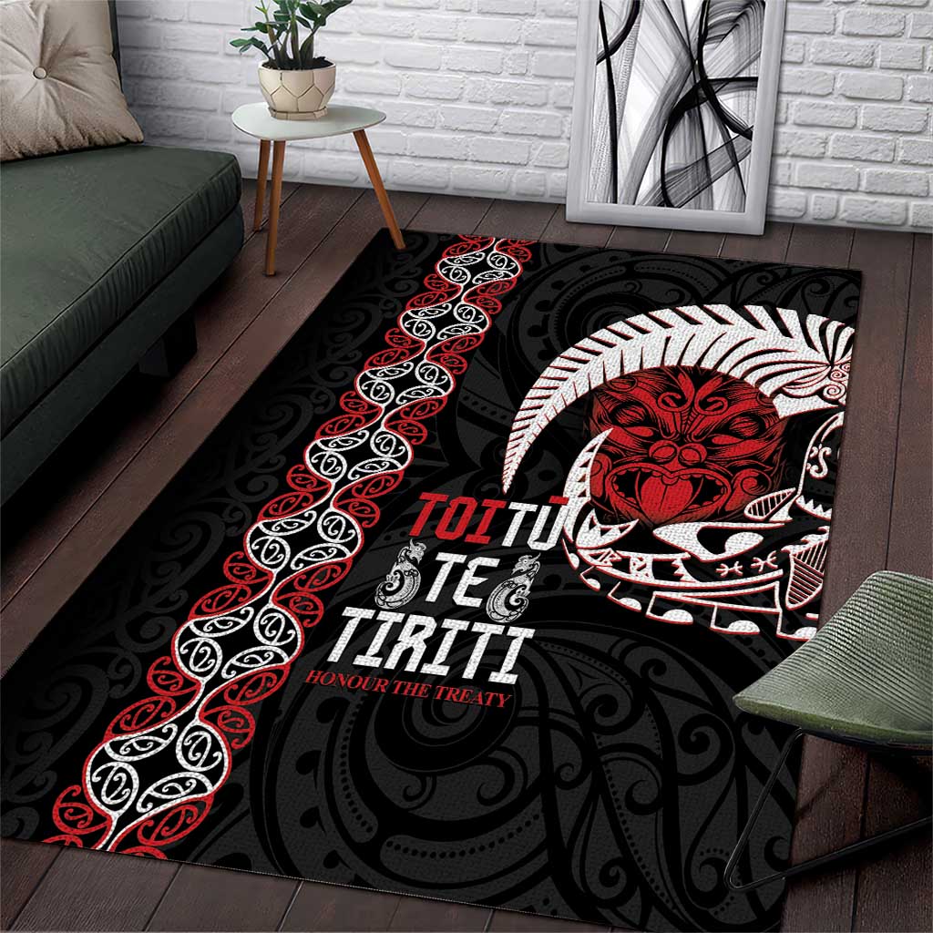 Aotearoa Toitu Te Tiriti Area Rug Honour The Treaty Maori Haka - Vibe Hoodie Shop