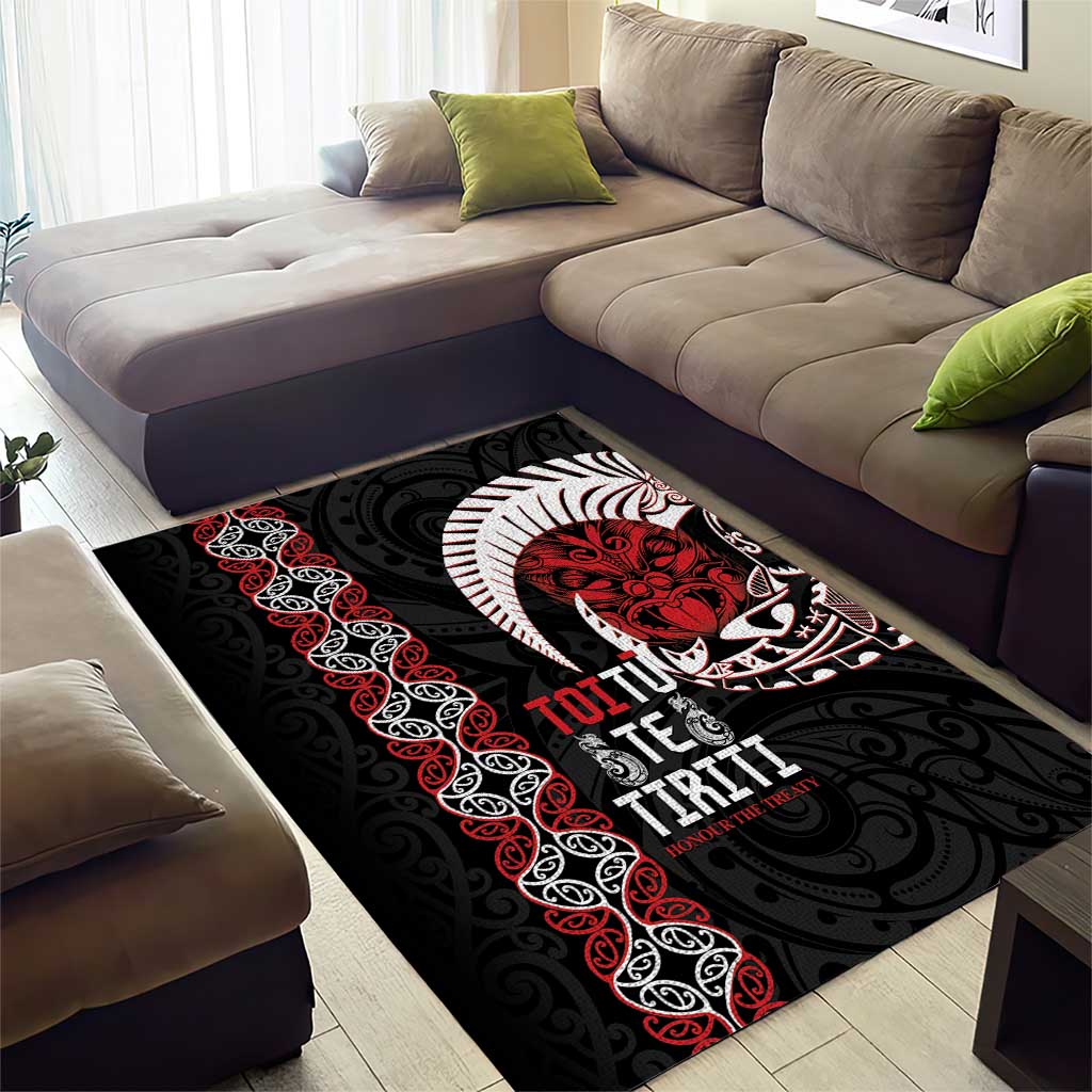 Aotearoa Toitu Te Tiriti Area Rug Honour The Treaty Maori Haka - Vibe Hoodie Shop