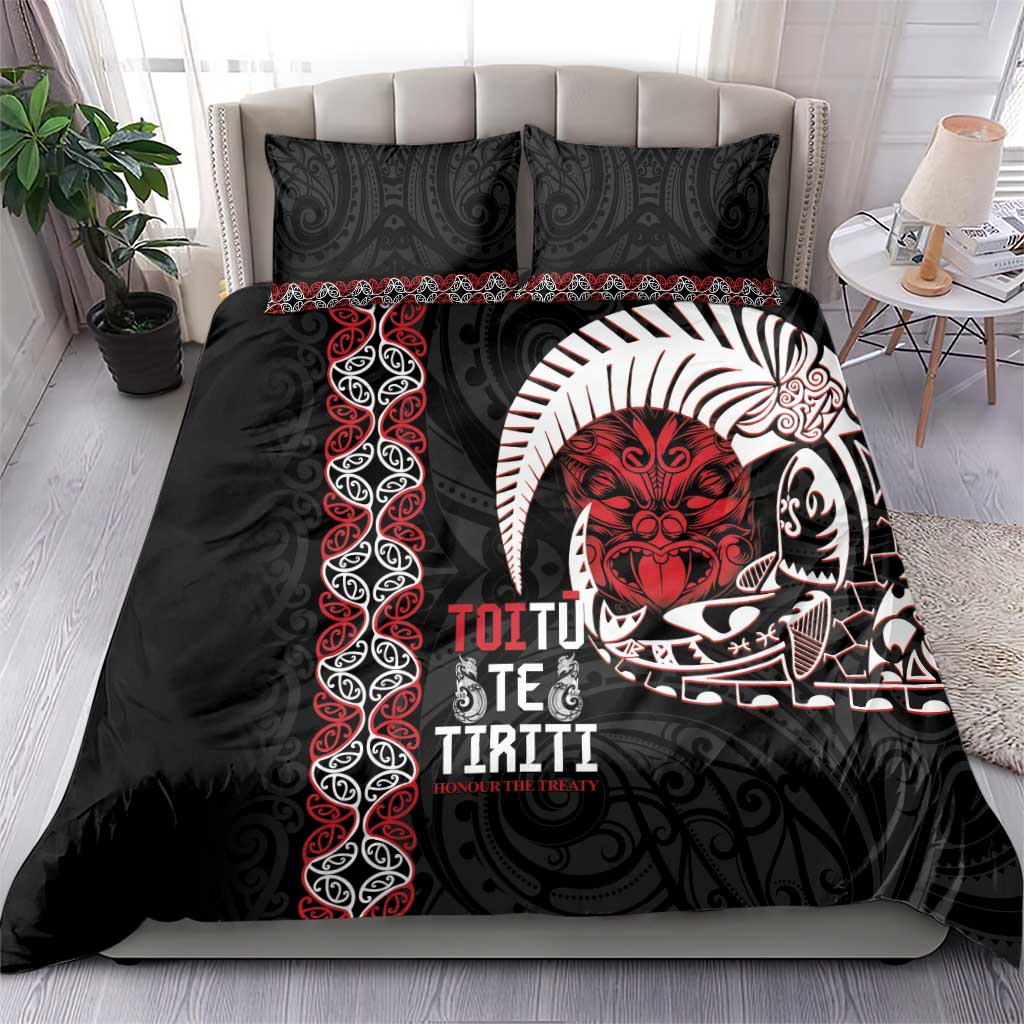 Aotearoa Toitu Te Tiriti Bedding Set Honour The Treaty Maori Haka - Vibe Hoodie Shop